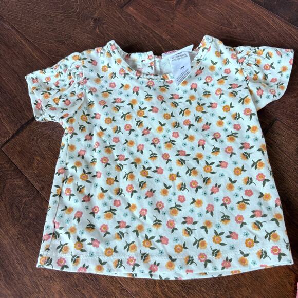 Little Lass Girls 18 Month Summer Outfit Shortalls Overalls Floral Pink Orange - Picture 4 of 7